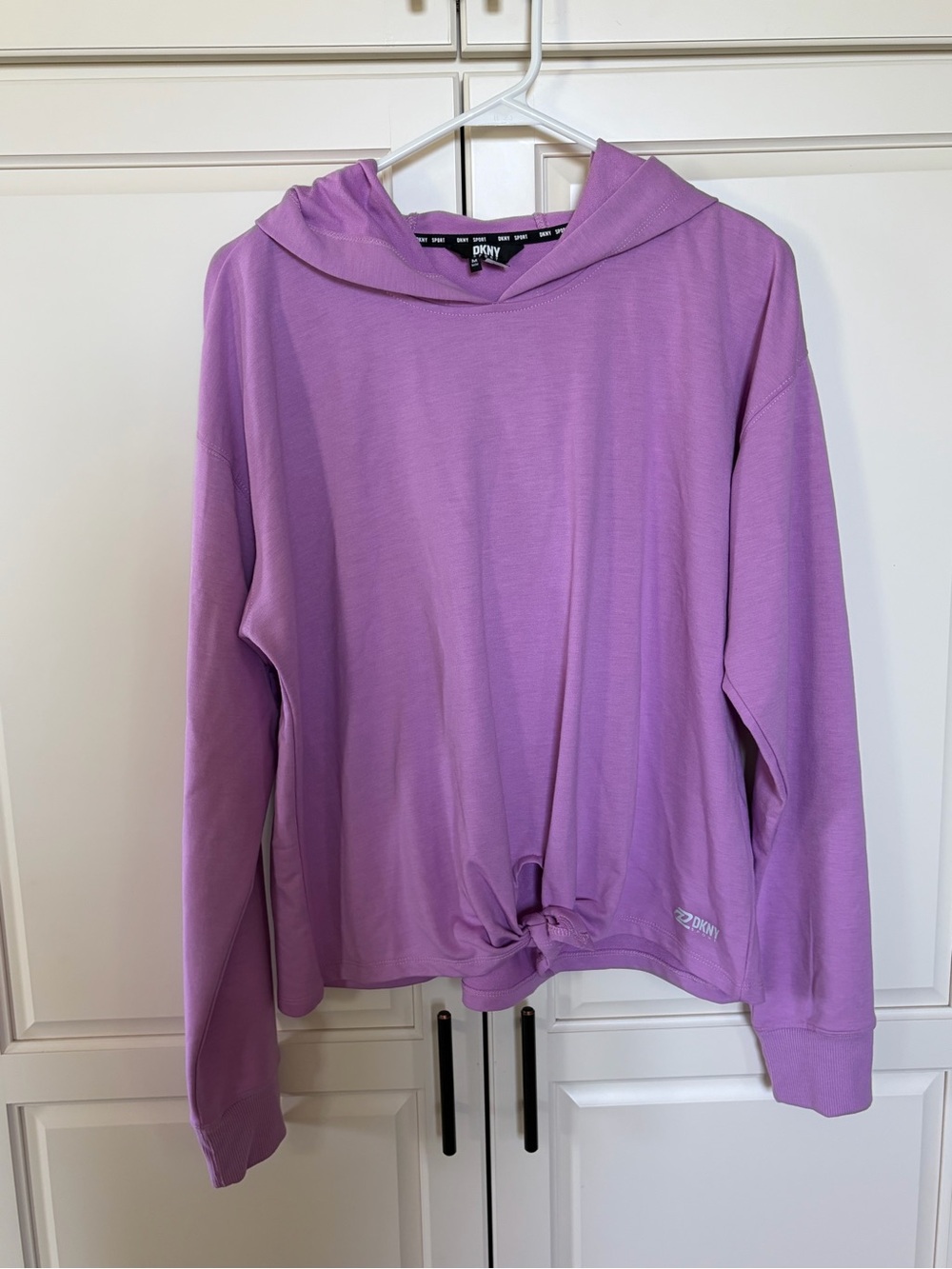 DKNY Sport Lavender Purple Pullover Hoodie with Front Tie-Women’s M
